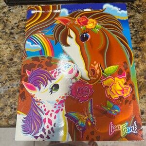 Vintage Lisa Frank Rainbow Chaser & Lollipop Horses 2-Pocket Folder 1980s